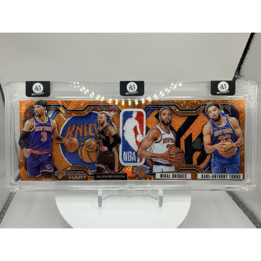 Art Card New York Knicks Team Jalen Josh Karl With Patch Made By Mayflower Custm